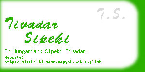 tivadar sipeki business card